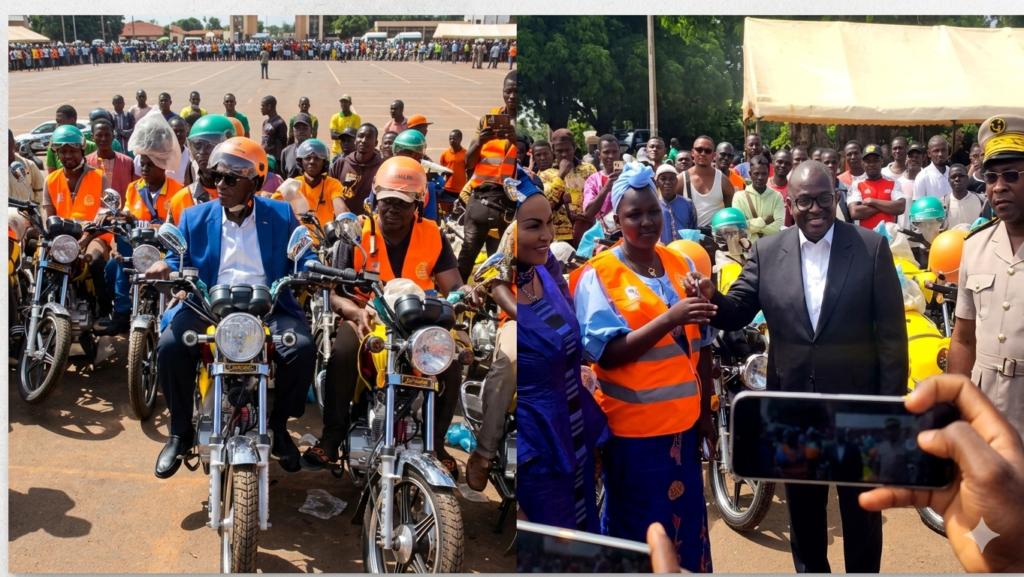 Korhogo : Insertion professionnelle et sécurité routière : 100 jeunes conducteurs de taxis-motos équipés